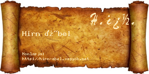 Hirn Ábel névjegykártya
